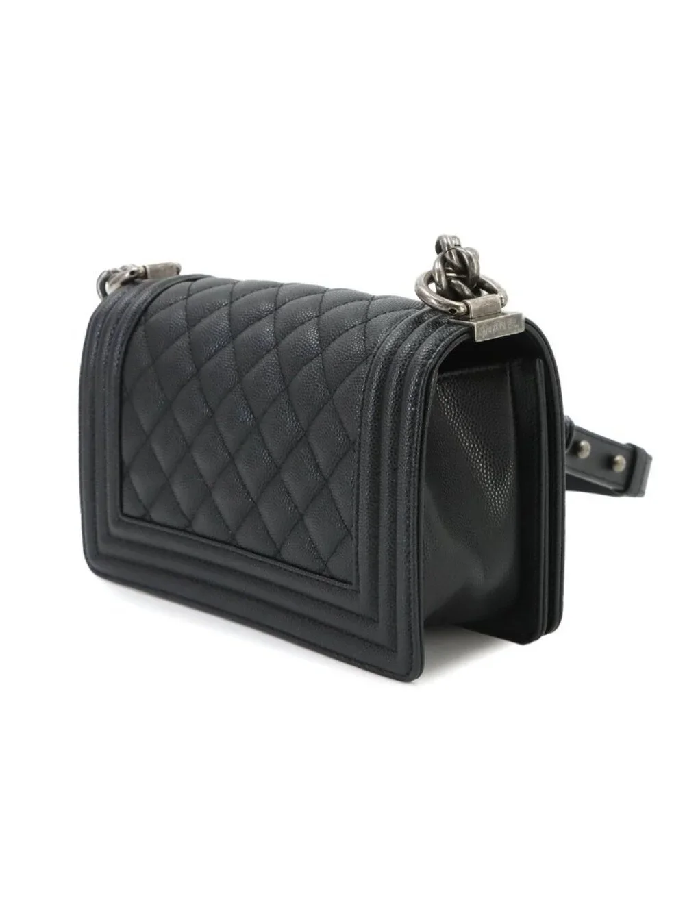 Chanel Boy Small Chain Shoulder Bag Caviar Leather Black